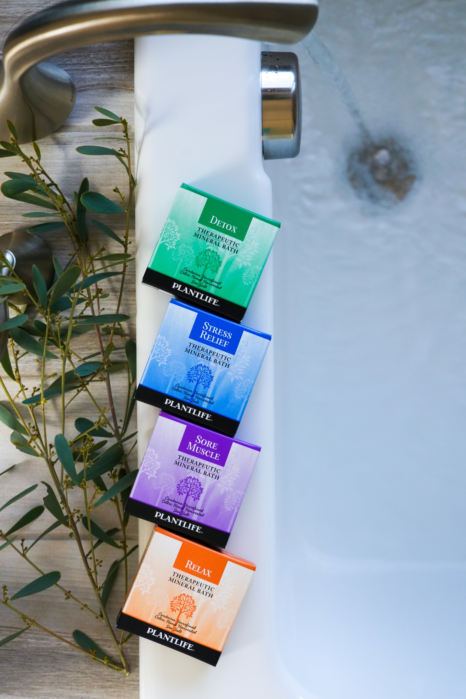 Plantlife Aromatherapy Bath Salt Set β Mineral-Rich Sore Muscle, Detox, Relax, and Stress Relief Soaks for Self-Care and Wellness