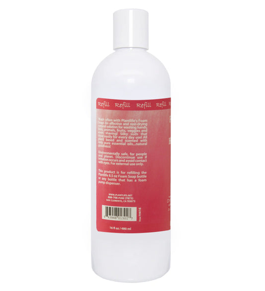 Lavender Foam Soap 16 oz Refill Back Image – Bottle Label and Info