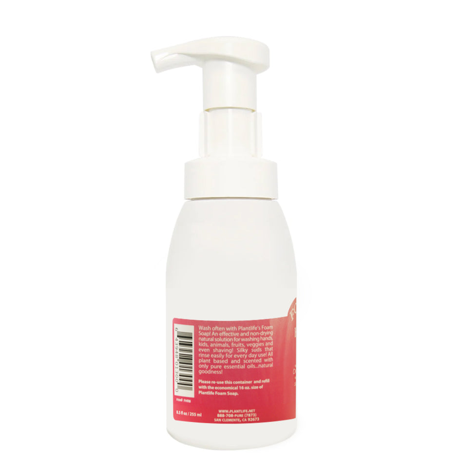 Lavender Foam Soap 8 oz right back label with company and batch info