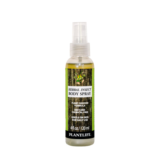 Plantlife Herbal Insect Body Spray 4 fl oz plant-derived DEET-free outdoor spray in clear pump bottle