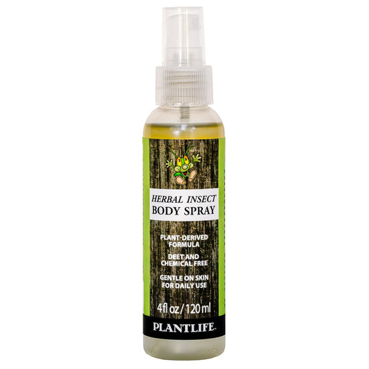 Plantlife Herbal Insect Body Spray 4 fl oz plant-derived DEET-free outdoor spray in clear pump bottle