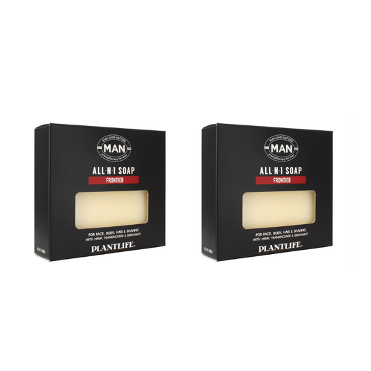 Two boxes of Plantlife All-in-One Soap on a white background