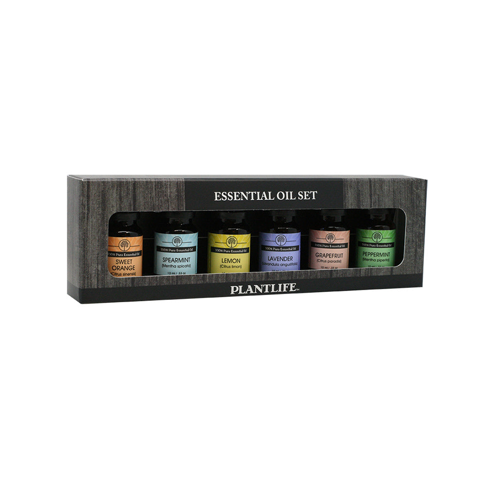 Plantlife Home Aromatherapy Set with six essential oils for daily wellness