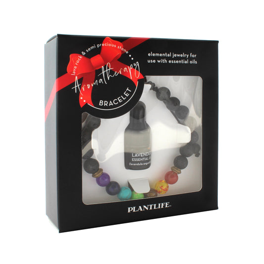 Create Your Own Red Bow Bracelet Gift Set by Plantlife - natural aromatherapy stone bracelet