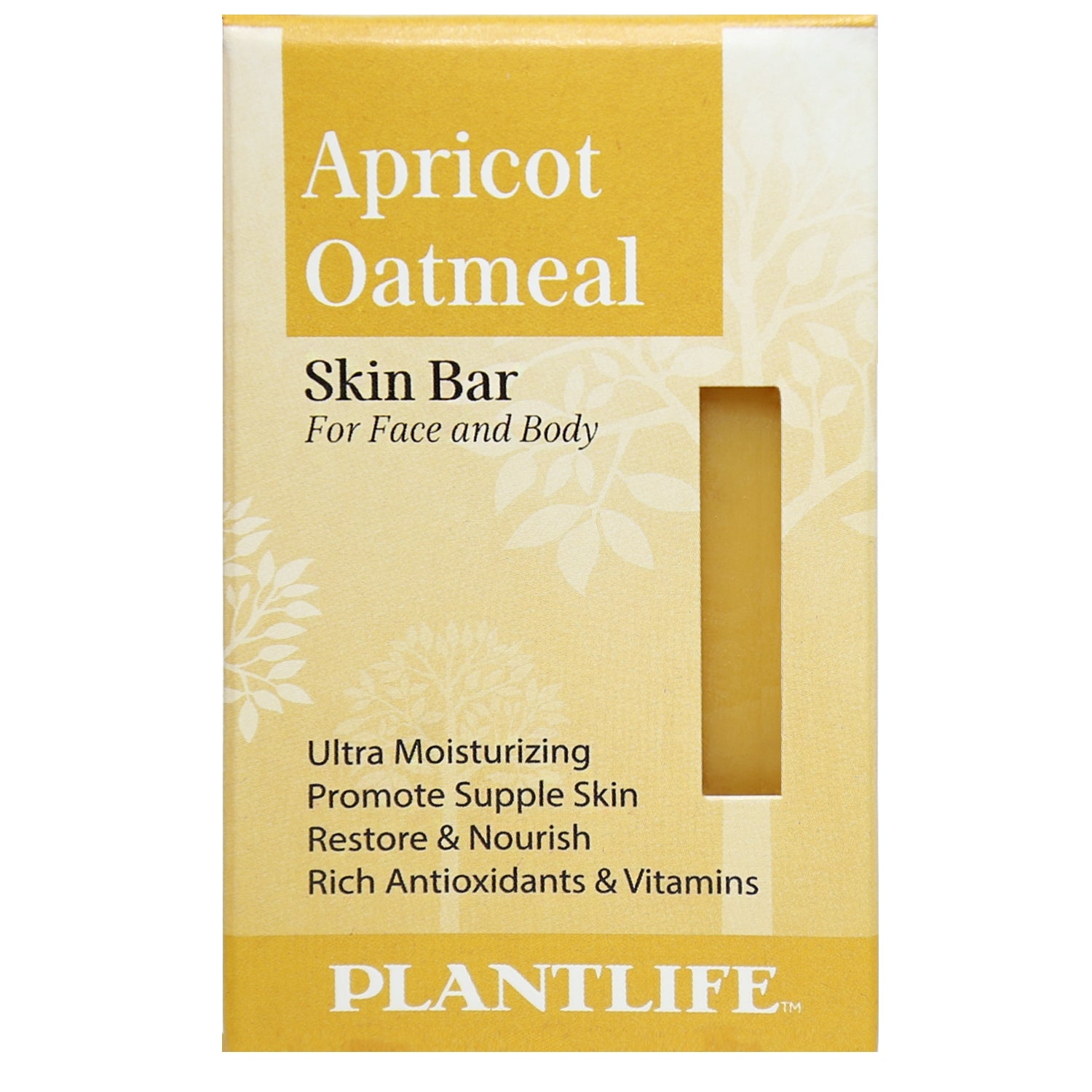 Plantlife Apricot Oatmeal Skin Bar – travel-size face and body soap with ultra moisturizing and nourishing properties, made with antioxidants and vitamins for supple, healthy skin