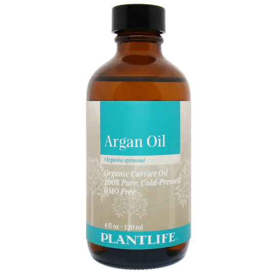 Amber glass bottle of 100% pure Argan Oil by Plantlife