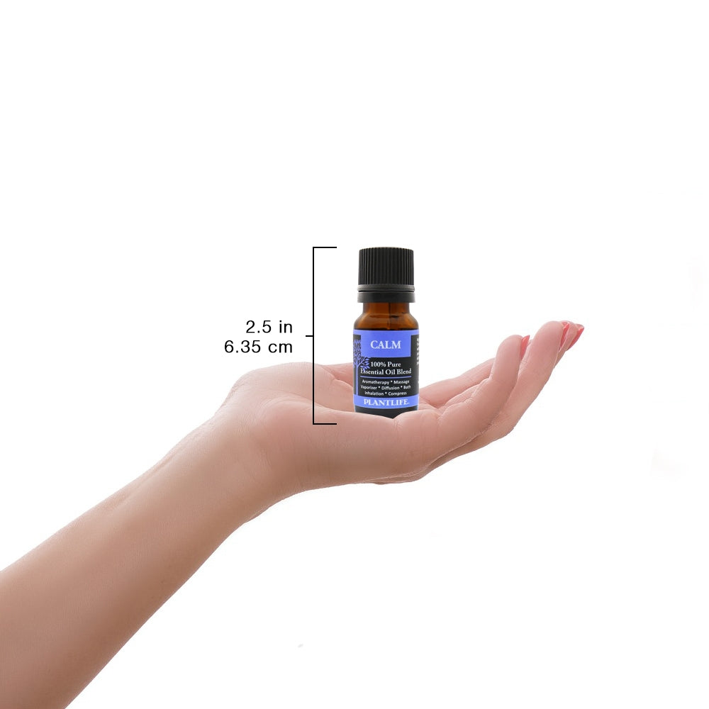 Calm Essential Oil Blend 10ml in Hand – Soothing Oil Bottle Sizing