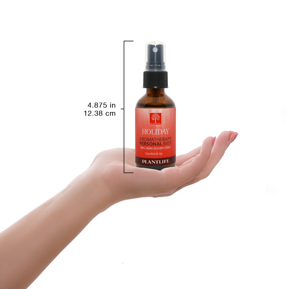 Plantlife Holiday Essential Oil Mist with reference scale for online display