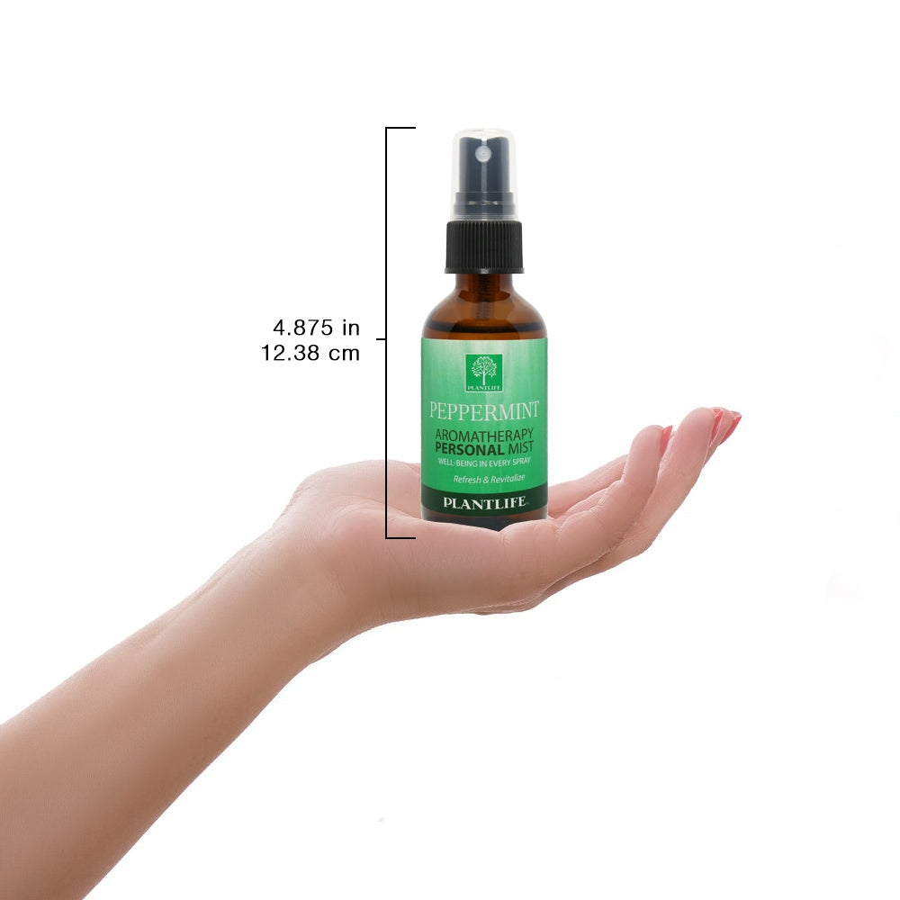 Plantlife Peppermint Essential Oil Mist product size comparison photo