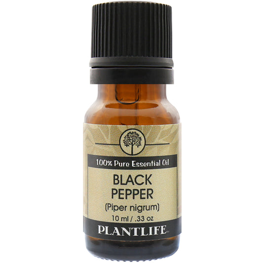 Plantlife Black Pepper Essential Oil bottle with sharp, spicy aroma