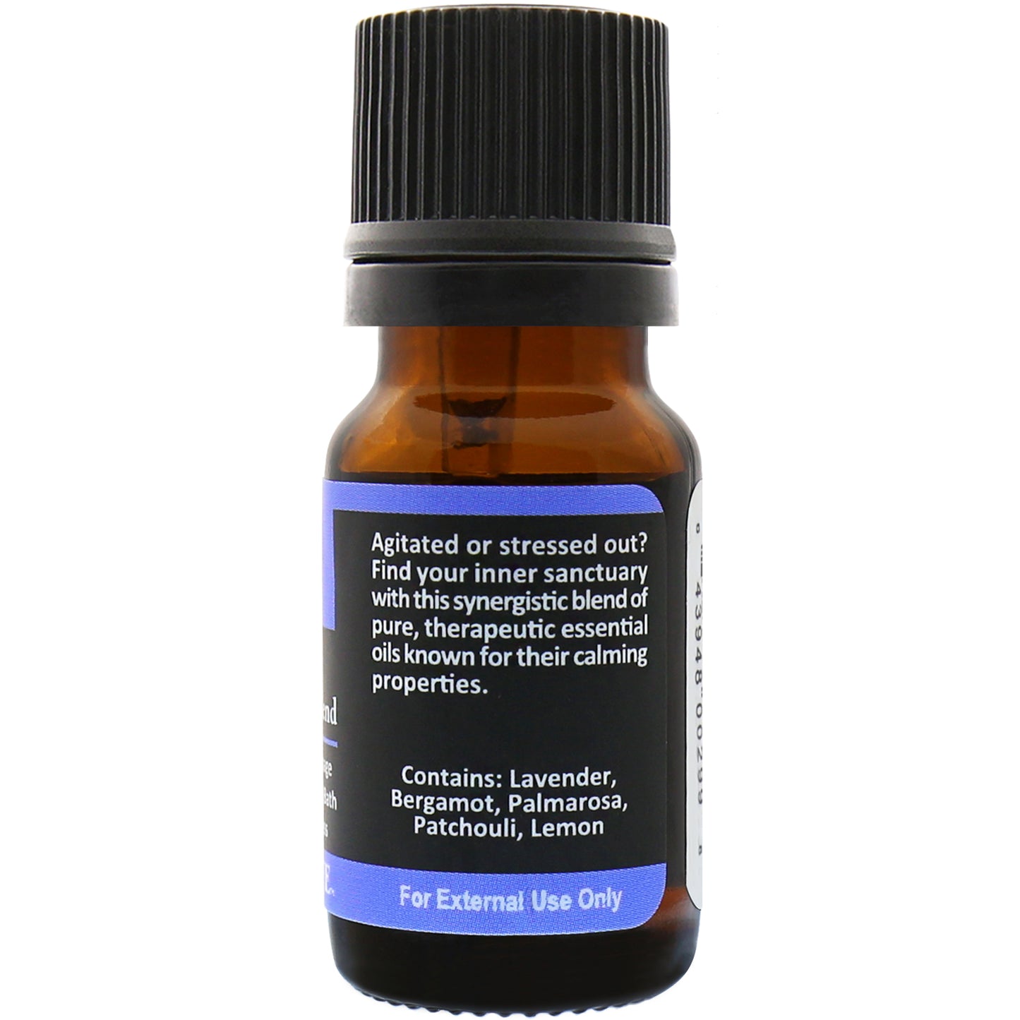 Calm Essential Oil Blend Back Label – Soothing Essential Oil Details