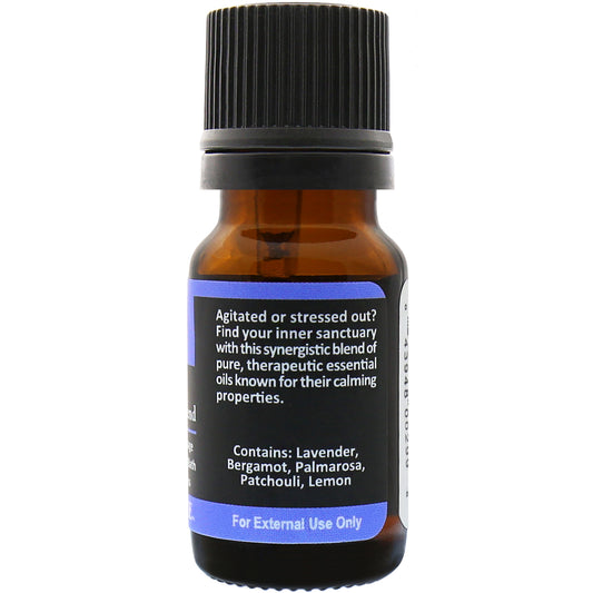 Calm Essential Oil Blend Back Label – Soothing Essential Oil Details