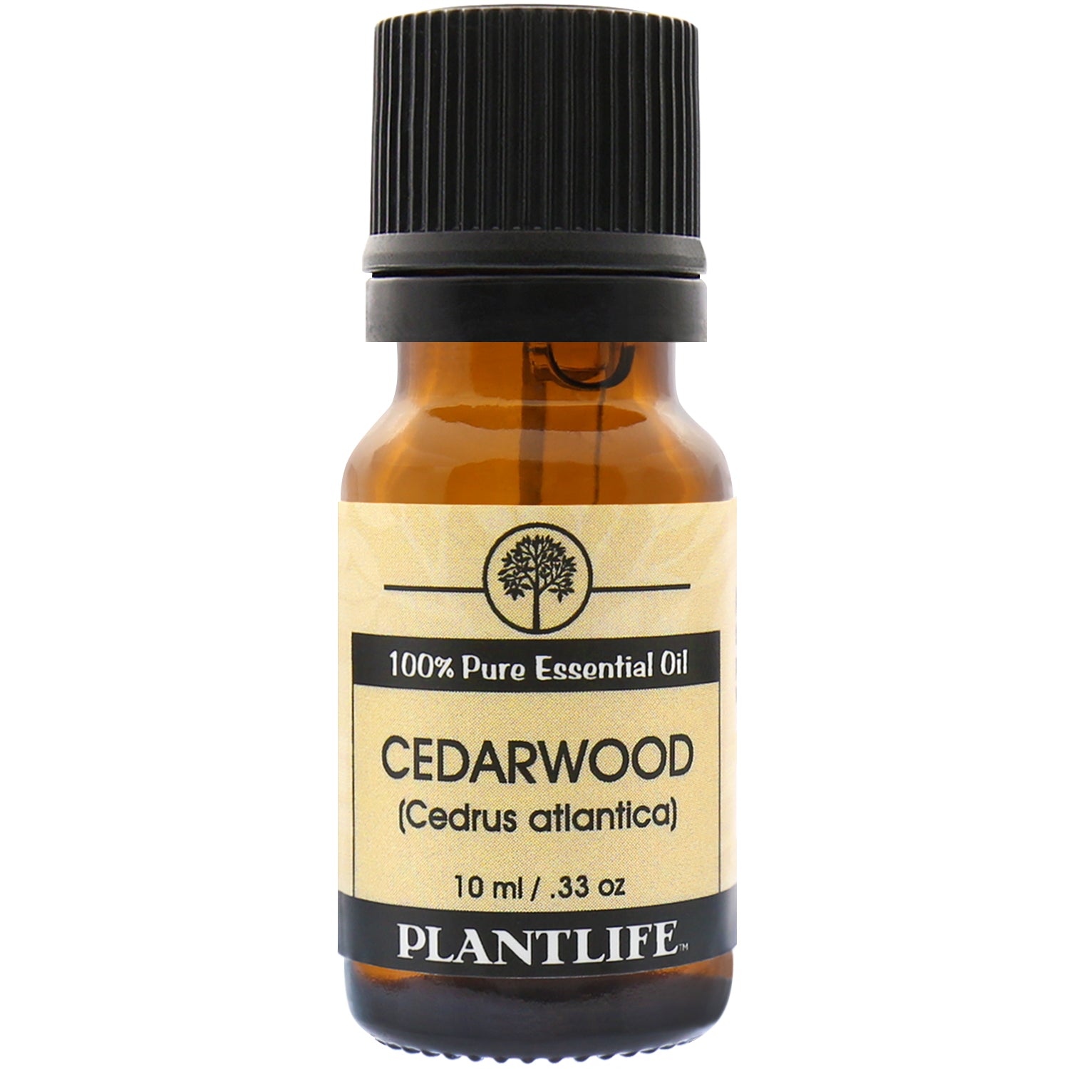 Plantlife Cedarwood Essential Oil bottle with rich, woody scent