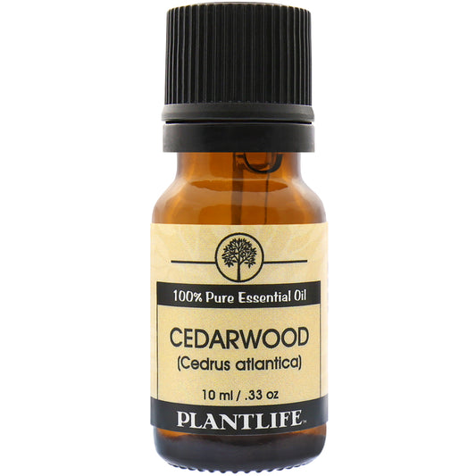 Plantlife Cedarwood Essential Oil bottle with rich, woody scent