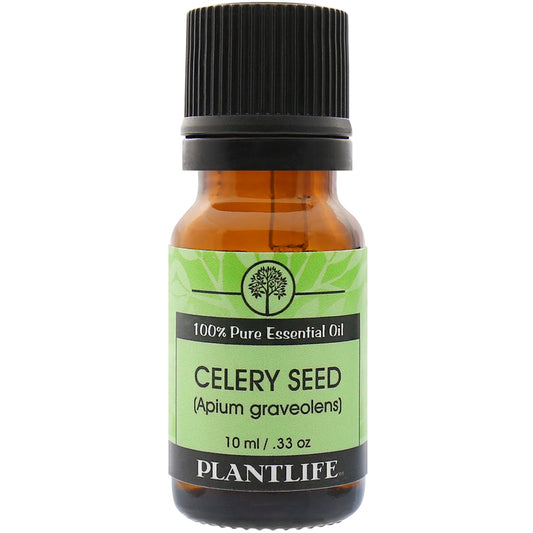 Plantlife Celery Seed Essential Oil bottle with warm, spicy aroma