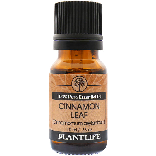 Plantlife Cinnamon Leaf Essential Oil bottle with warm, spicy fragrance