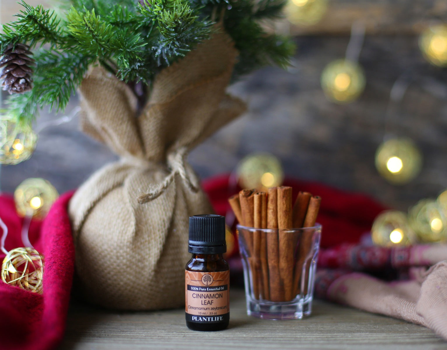 Plantlife Cinnamon Leaf Essential Oil bottle with bold spice label close-up