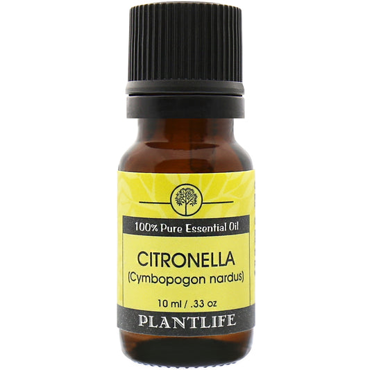 Plantlife Citronella Essential Oil bottle with fresh, lemony scent