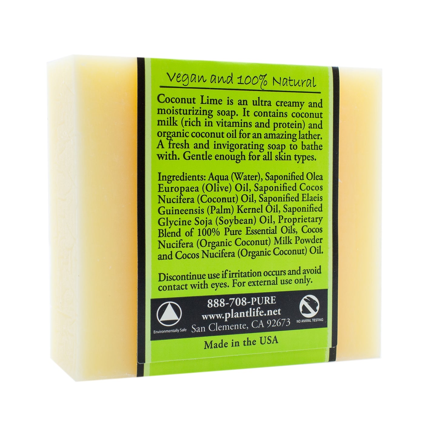 Coconut Lime Plant Based Bar Soap
