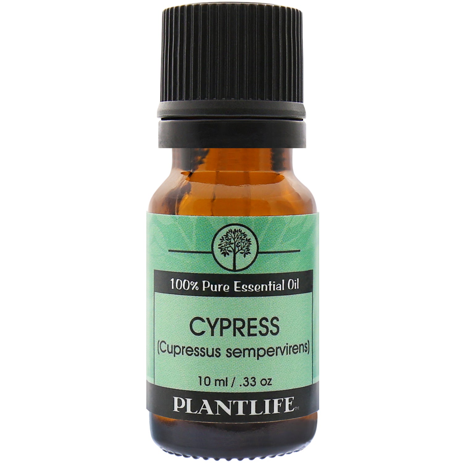 Plantlife Cypress Essential Oil bottle with fresh, woody aroma