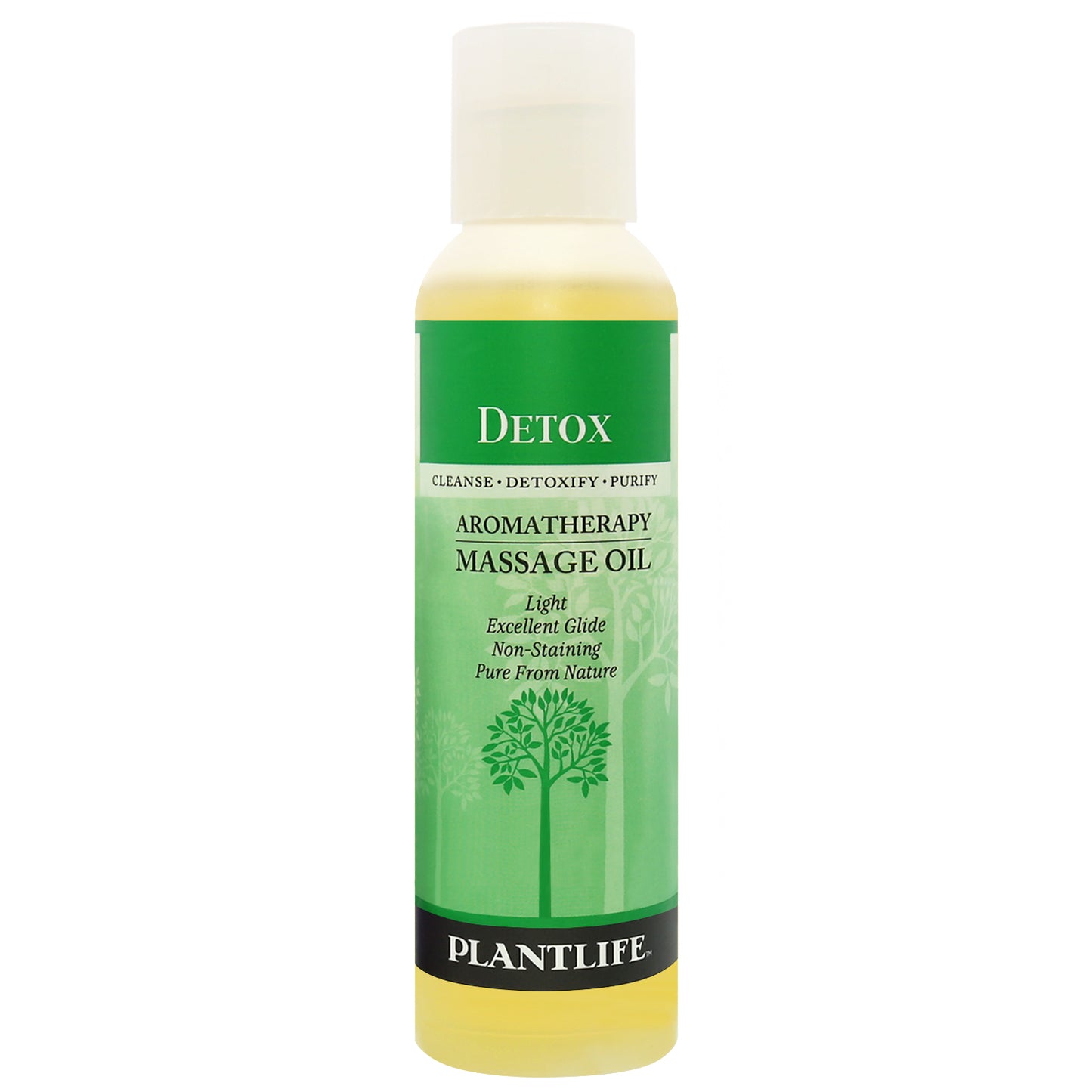 Plantlife Detox massage oil – plant-based blend to support circulation, cleansing, and body renewal.