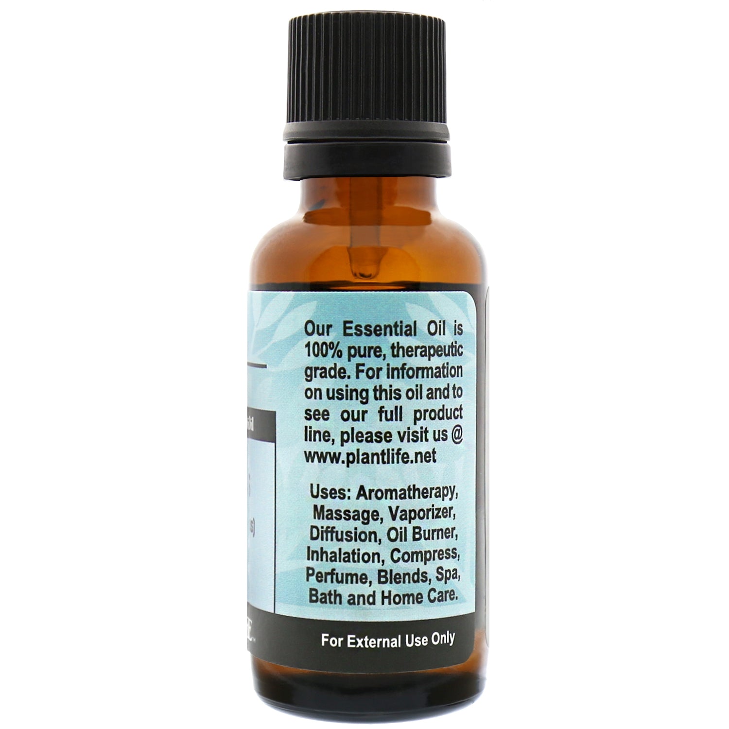 Plantlife Eucalyptus Essential Oil back label with respiratory wellness info