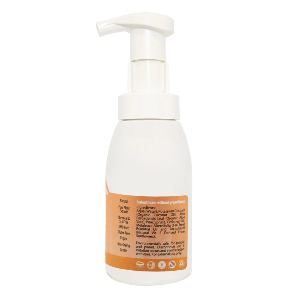 Frankincense Myrrh Foam Soap Set Back – Bottle and Labeling Info