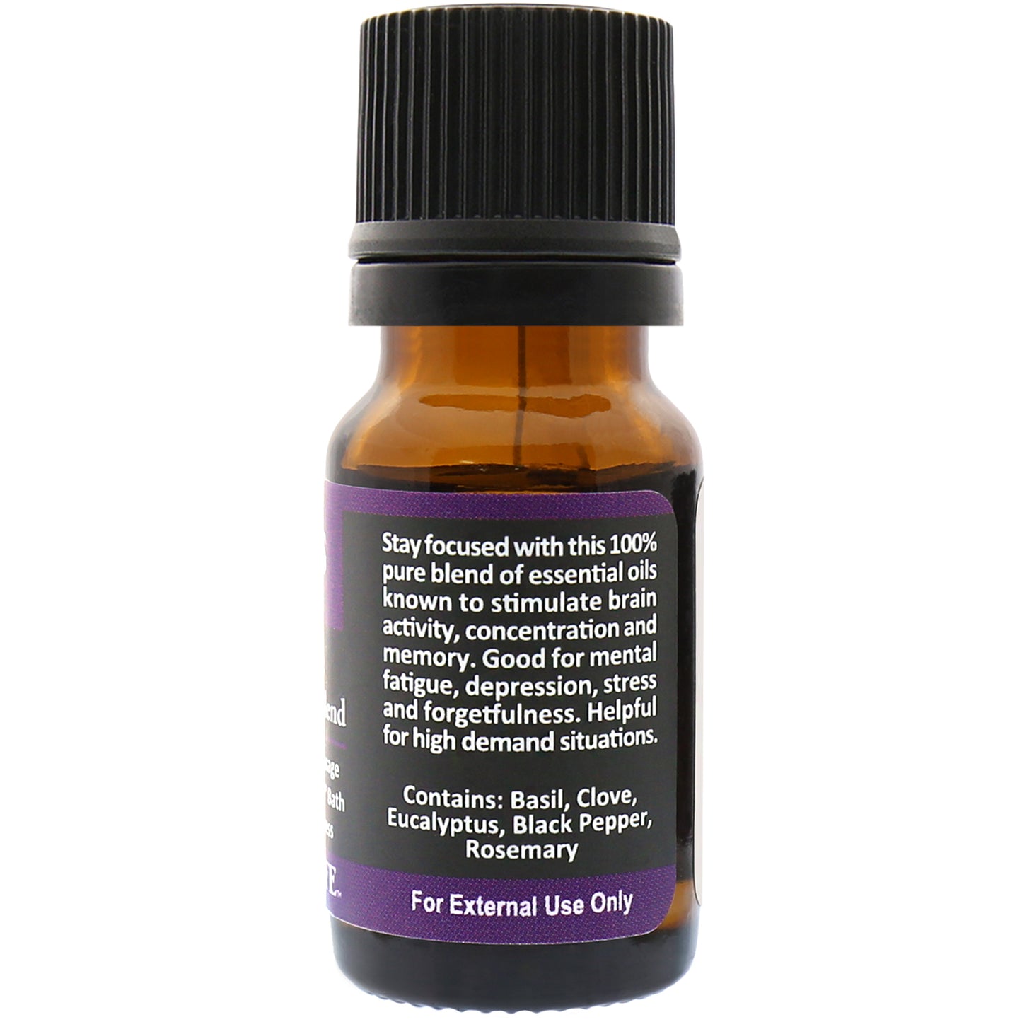 Focus Essential Oil Blend Back Label – Clarity-Enhancing Ingredients and Info