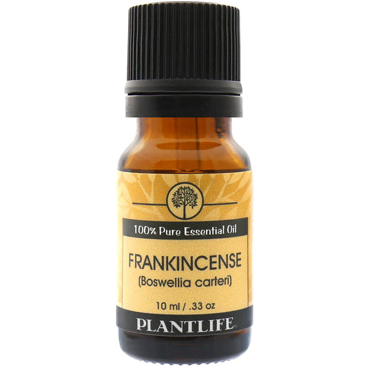 Plantlife Frankincense Essential Oil bottle with warm, resinous aroma