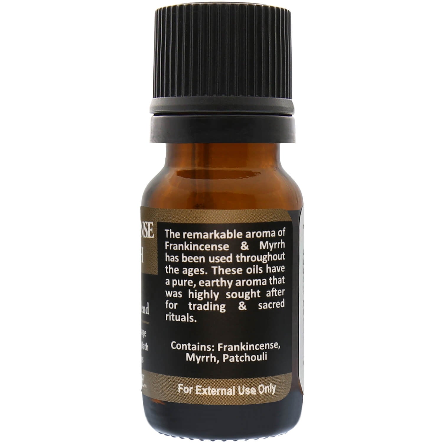 Frankincense Myrrh Essential Oil Blend Back Label – Spiritual Blend Info Panel