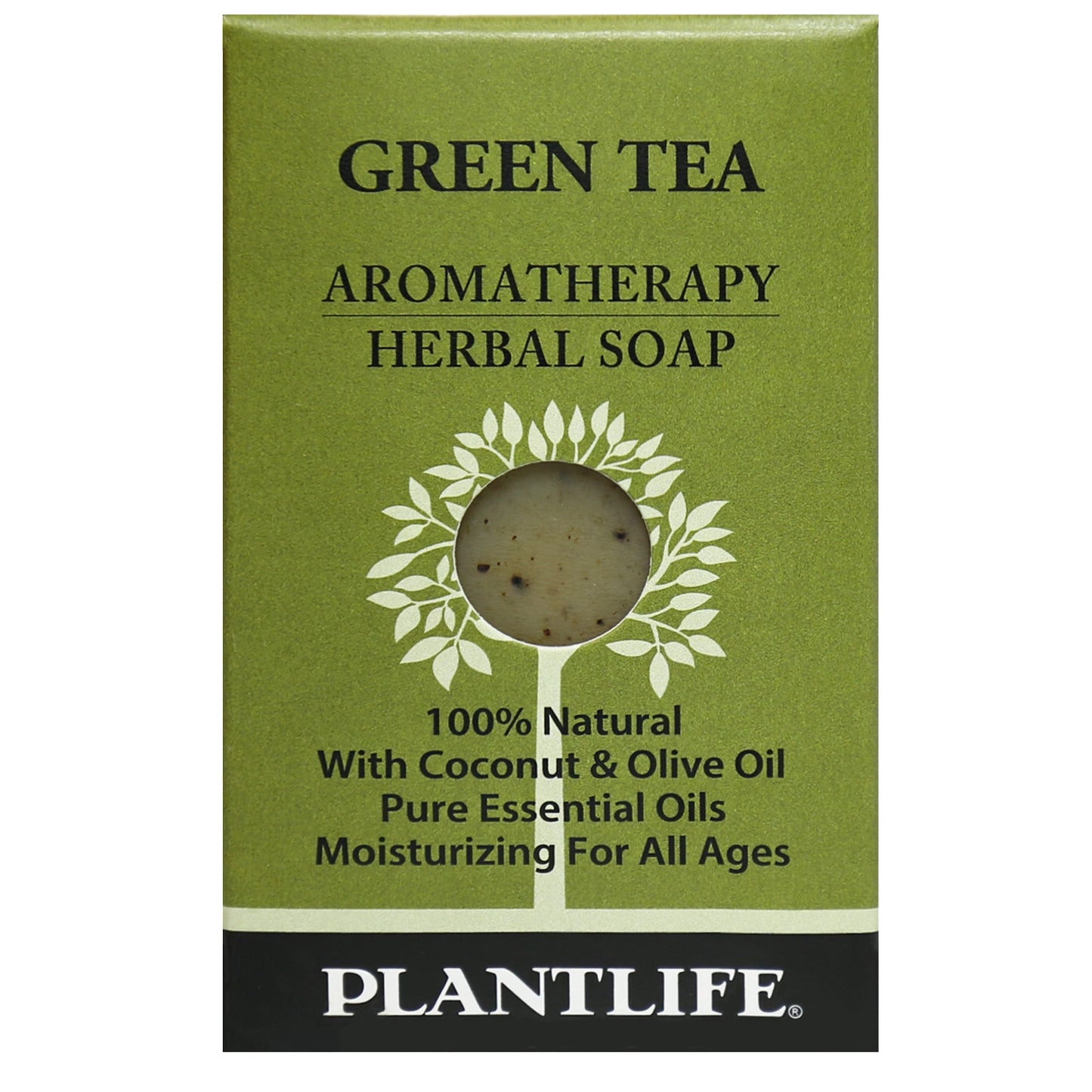 Plantlife Green Tea Aromatherapy Herbal Soap Bar infused with antioxidant-rich green tea and pure plant essential oils