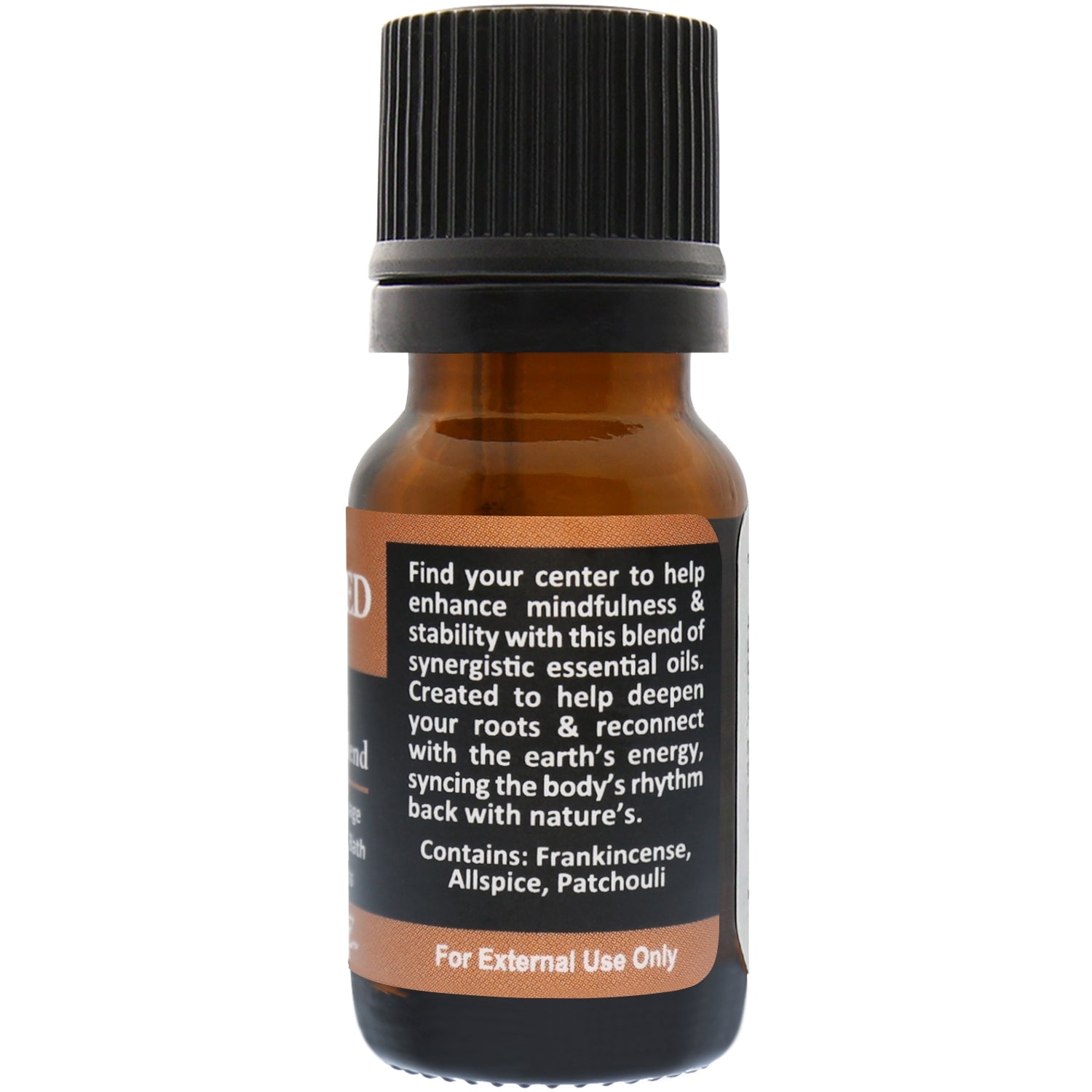 Grounded Essential Oil Blend Back Label – Earthy Blend Back Label Info