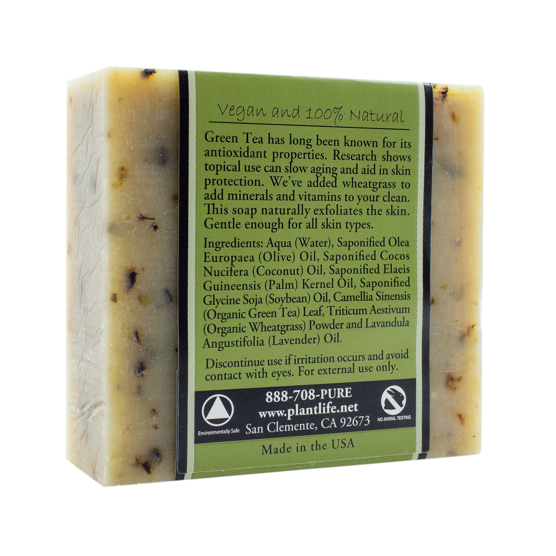 Green Tea  Plant Based Bar Soap