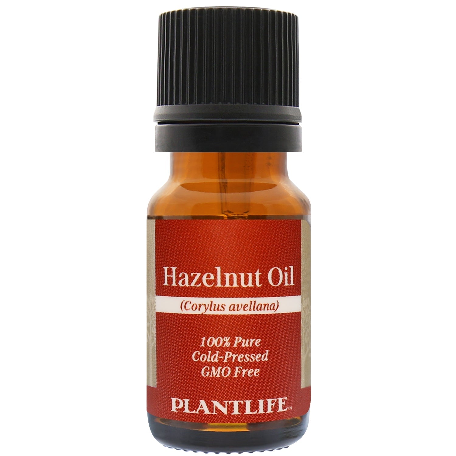 Amber glass bottle of 100% pure Hazelnut Oil by Plantlife