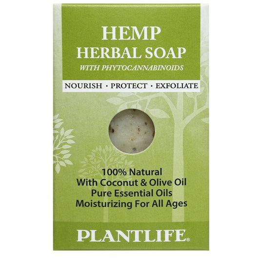 Plantlife Hemp Herbal Soap Bar made with hemp seed oil and natural ingredients to hydrate and nourish the skin