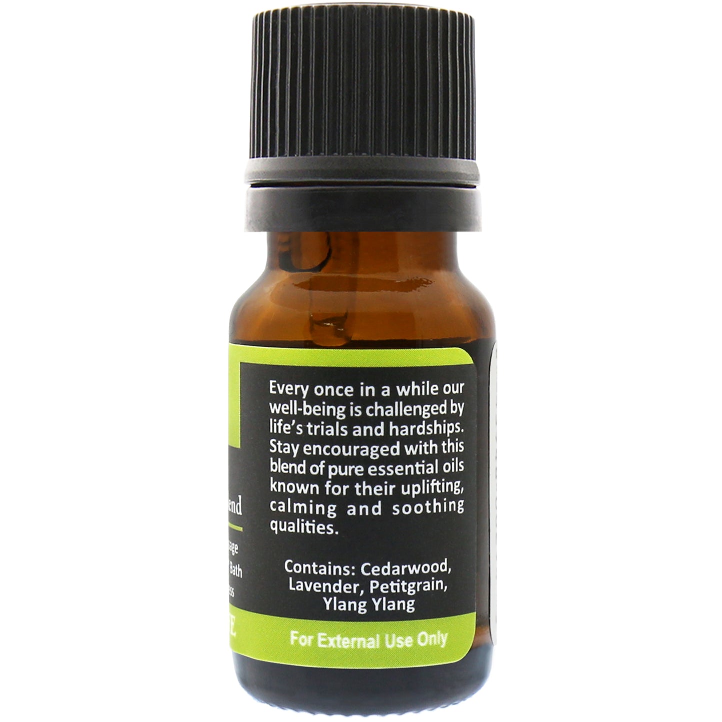 Hope Essential Oil Blend Back Label – Uplifting Scent Ingredients and Directions