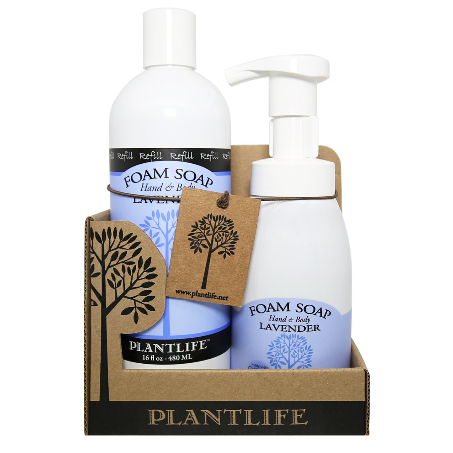 Lavender Foam Soap Value Set – Pump bottle and refill bundle with lavender scent