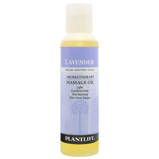 Lavender massage oil by Plantlife – calming, plant-based aromatherapy oil for relaxation and stress relief.