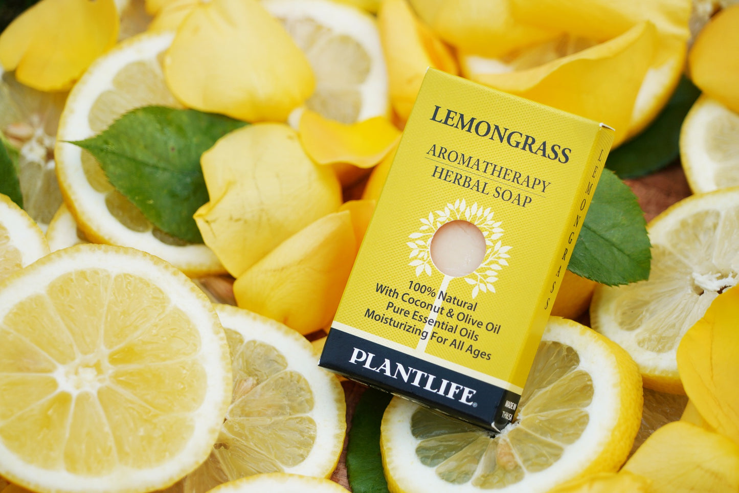 Second angle of Plantlife Lemongrass Soap bar with ingredient focus and fresh scent highlight