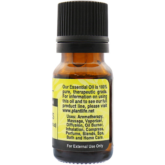 Plantlife Lemongrass Essential Oil back label with usage guidance