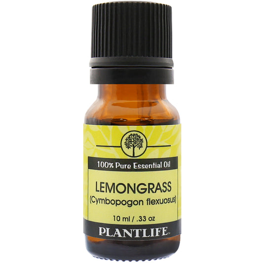 Plantlife Lemongrass Essential Oil bottle with strong, citrusy fragrance