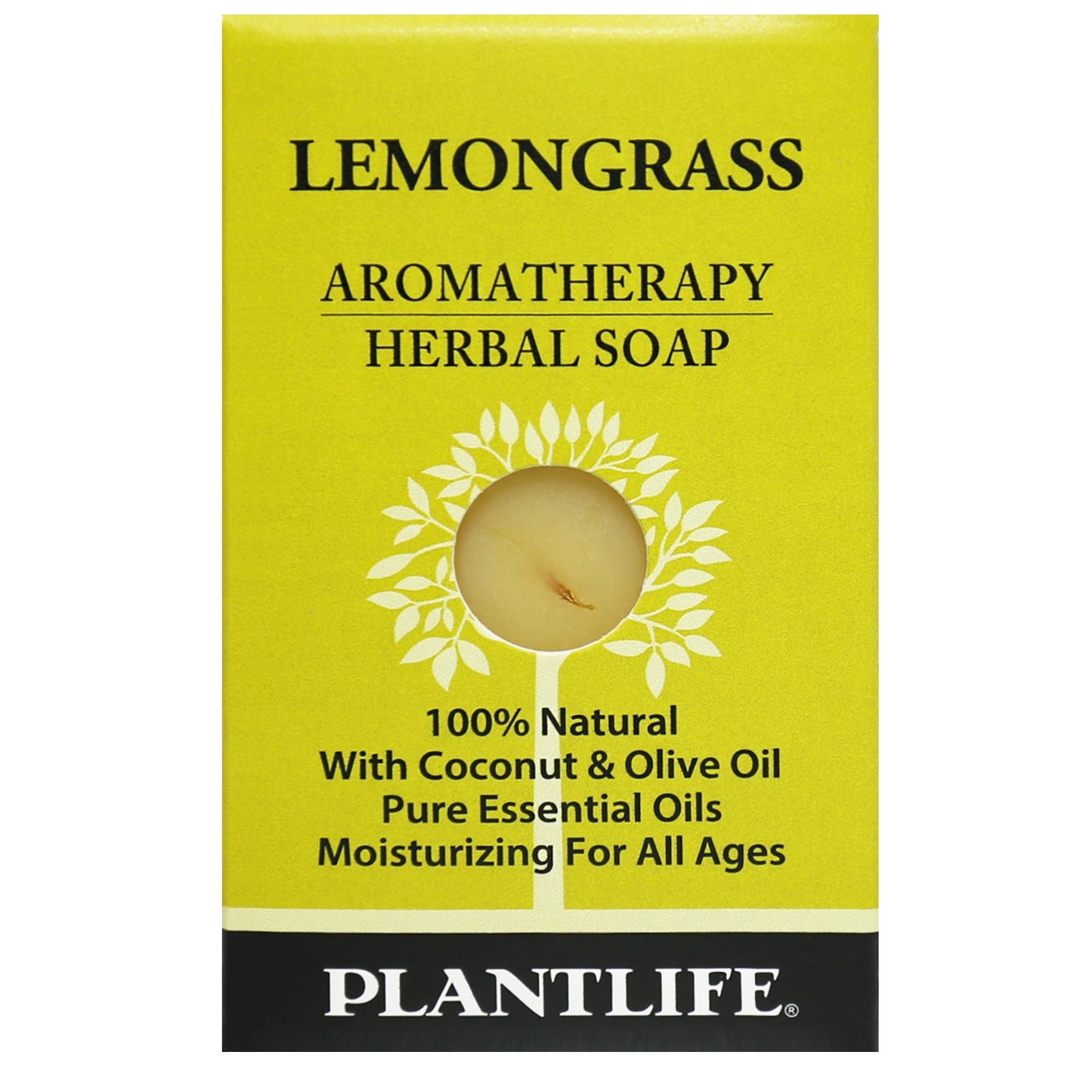 Plantlife Lemongrass Aromatherapy Herbal Soap Bar featuring bright lemongrass essential oil and a clean, citrus scent