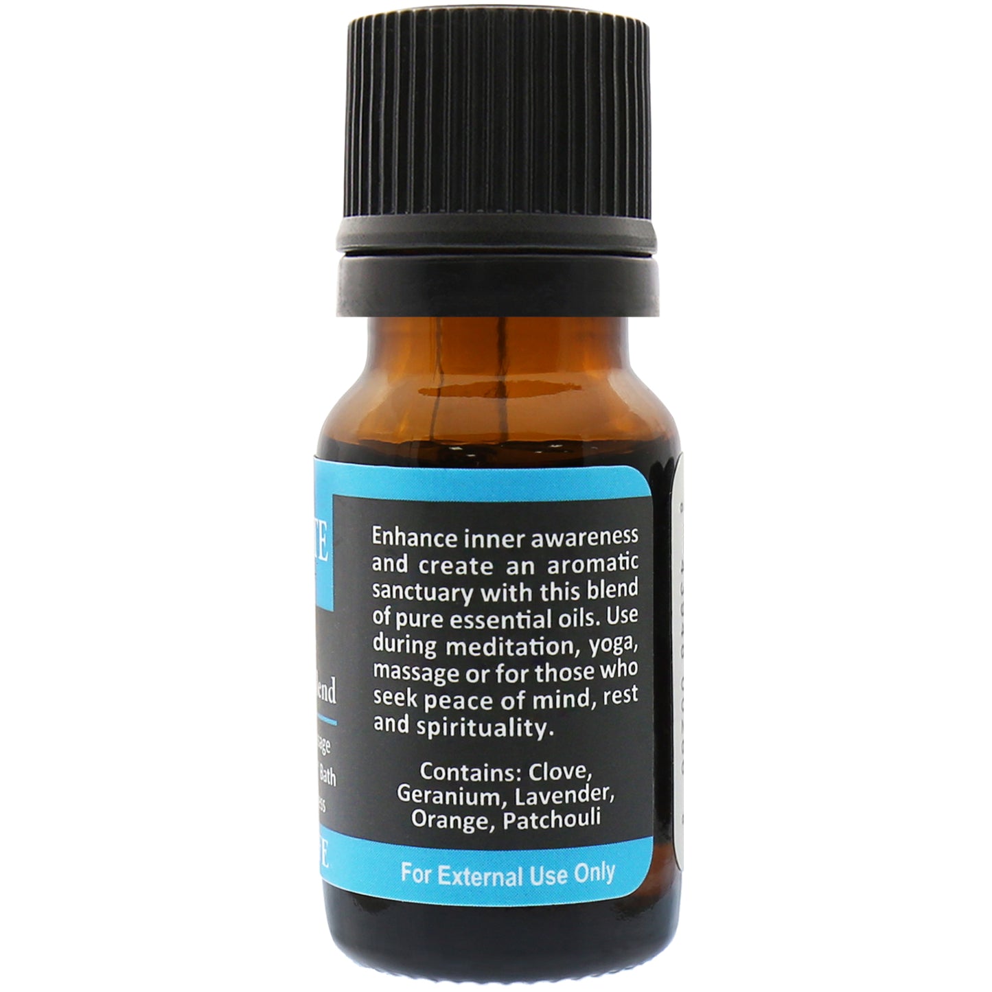 Meditate Essential Oil Blend Back Label – Grounding Formula Back Panel