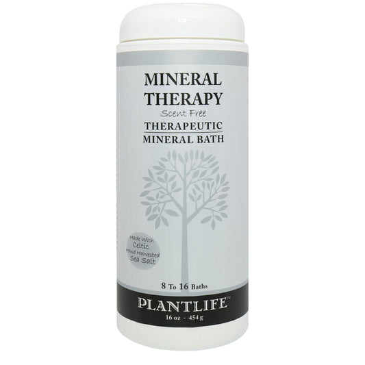 Plantlife Scent Free Therapeutic Mineral Bath Salt made with unrefined Celtic hand-harvested sea salt for mineral-rich soaking without fragrance