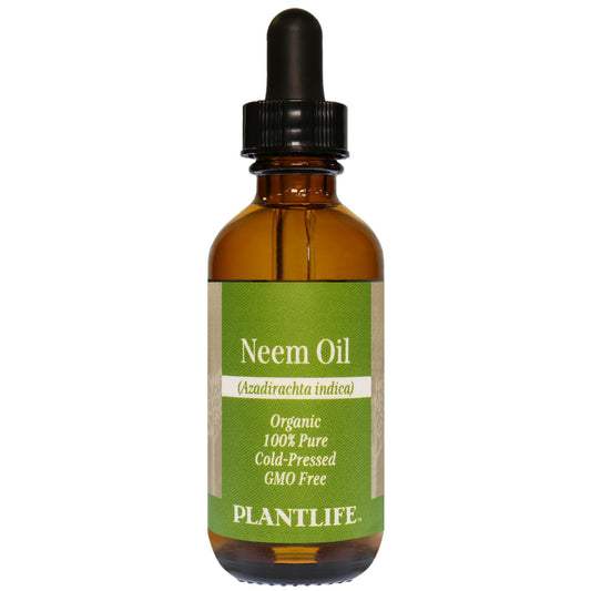 100% pure Neem Oil in amber glass bottle from Plantlife