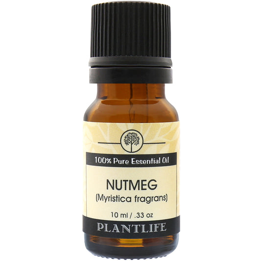 Plantlife Nutmeg Essential Oil bottle with warm, spicy aroma