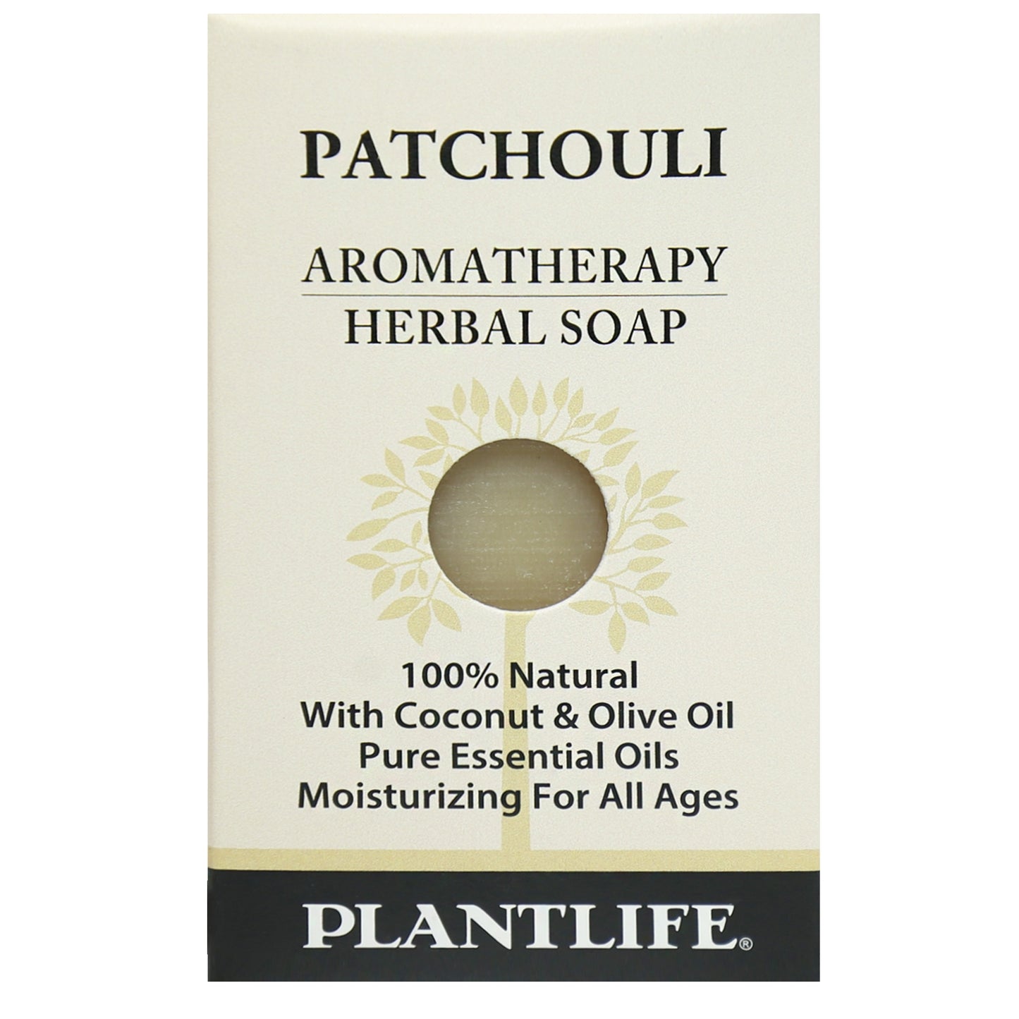 Plantlife Patchouli Aromatherapy Herbal Soap Bar with earthy patchouli essential oil and natural plant-based ingredients