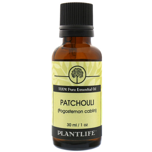 Plantlife Patchouli Essential Oil 30ml bottle with rich earthy styling