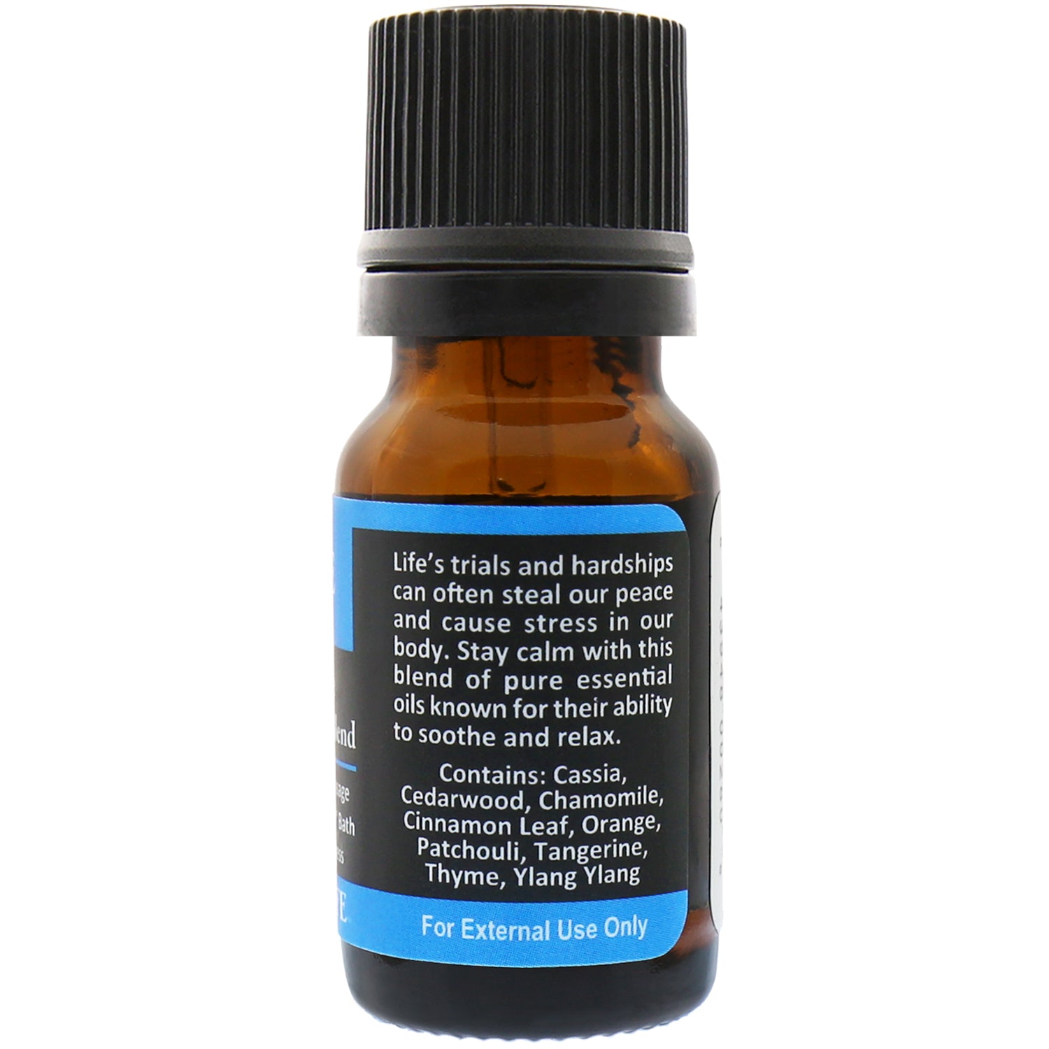 Peace Essential Oil Blend Back Label – Calming Blend Details and Instructions