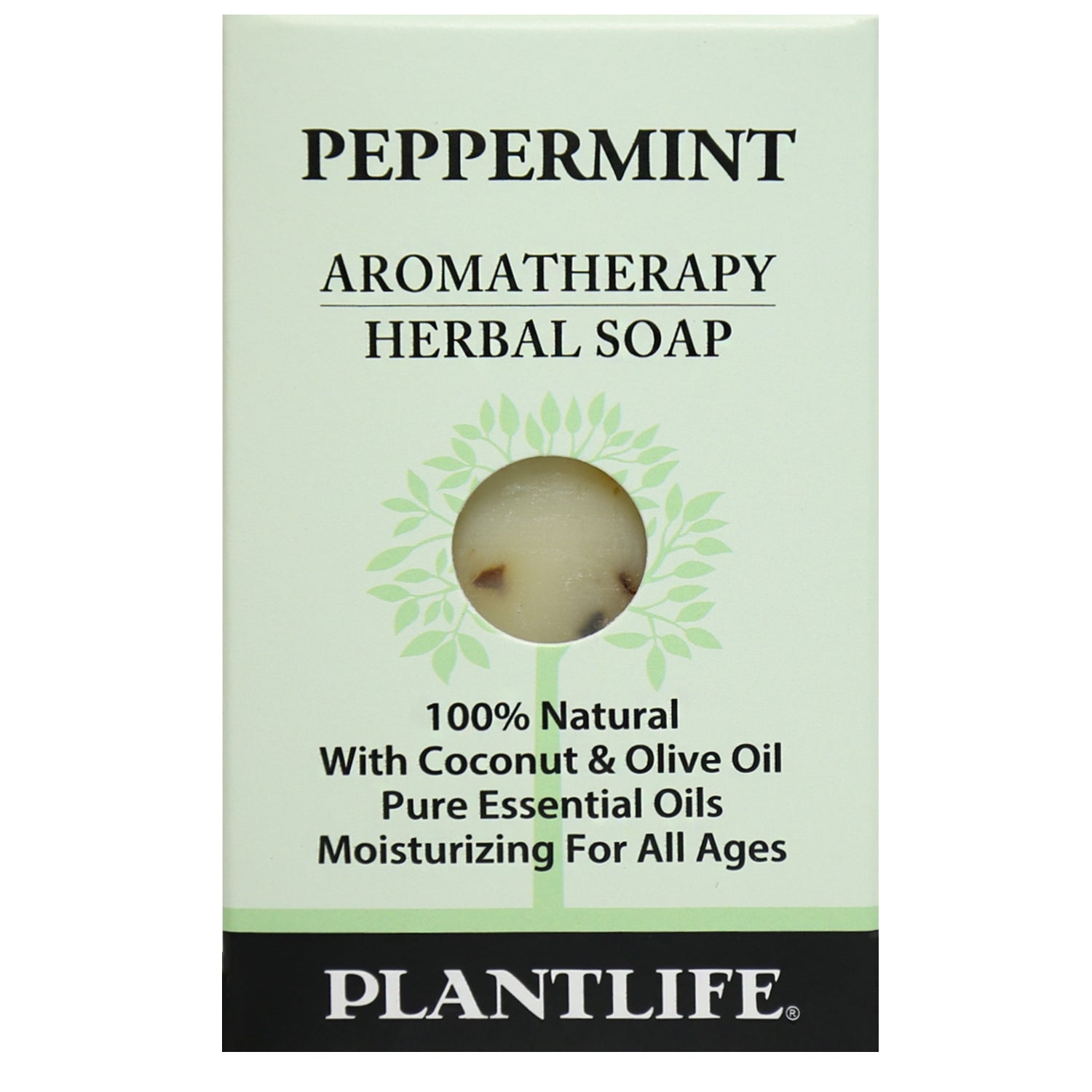Plantlife Peppermint Aromatherapy Herbal Soap Bar with invigorating peppermint oil and a cool, tingling cleansing effect